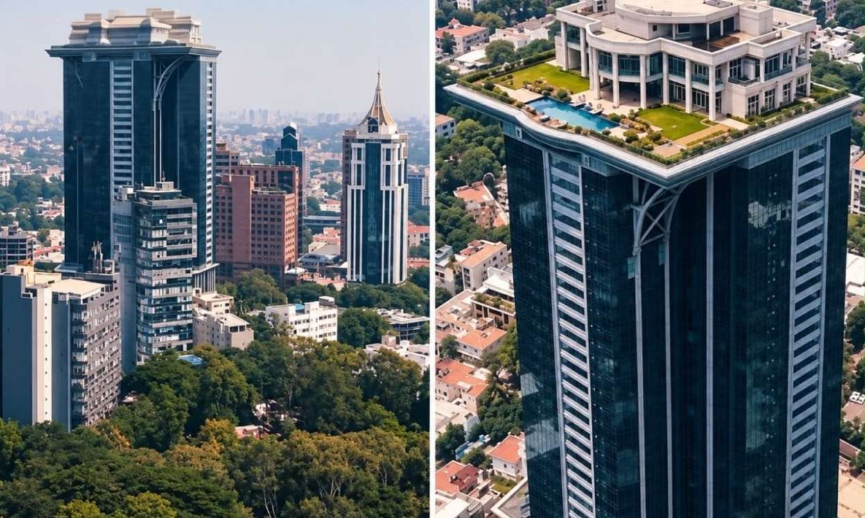İş adamının göydələnin damındakı “Ağ Ev”i diqqət çəkdi - FOTO