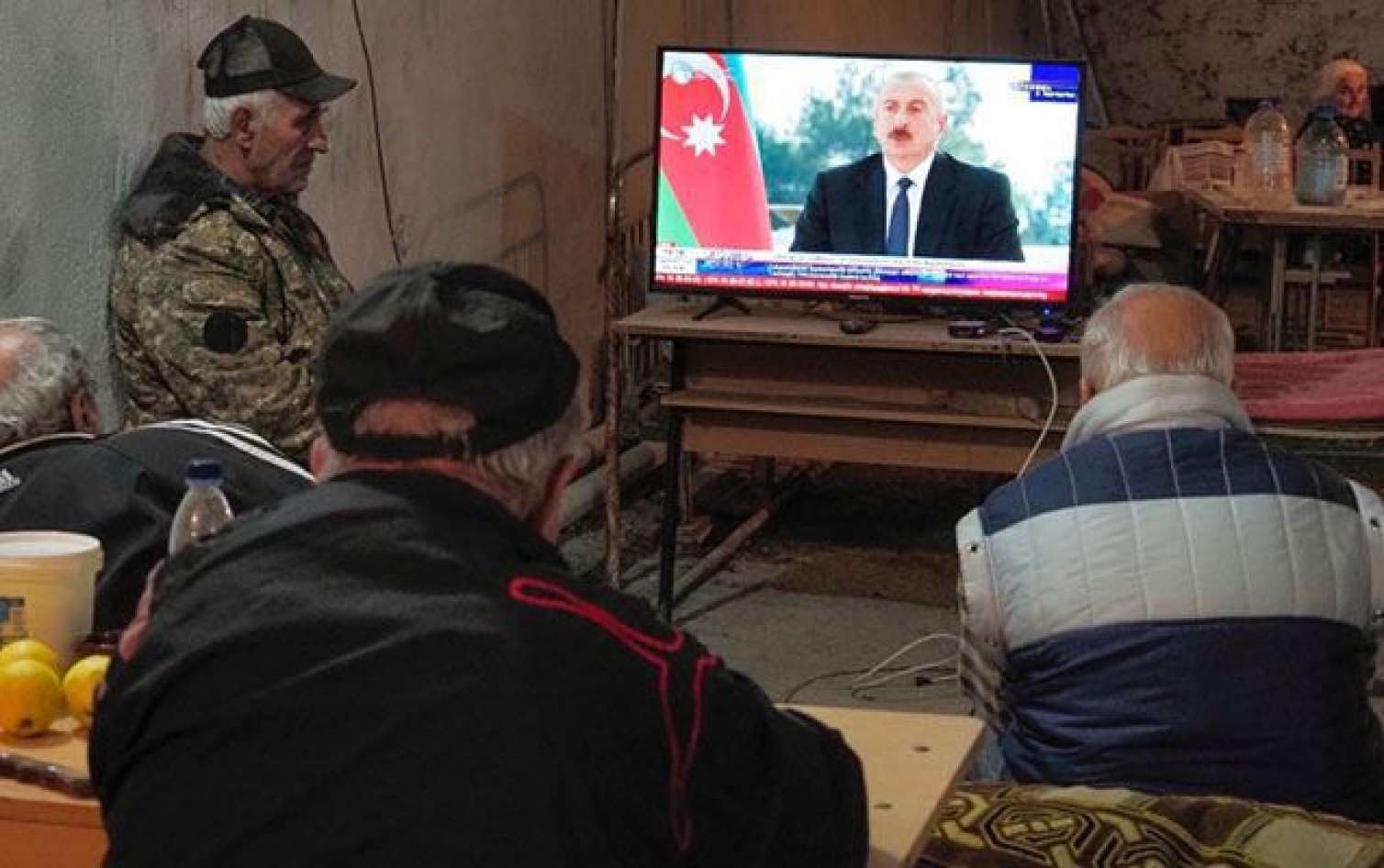 Ermənilər Xankəndidə sığınacaqda İlham Əliyevi izlədi  FOTO