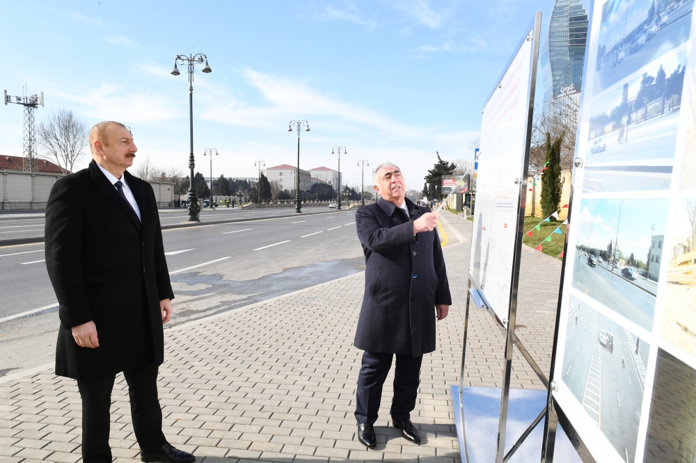 Prezident yeraltı piyada keçidinin açılışında – FOTOLAR