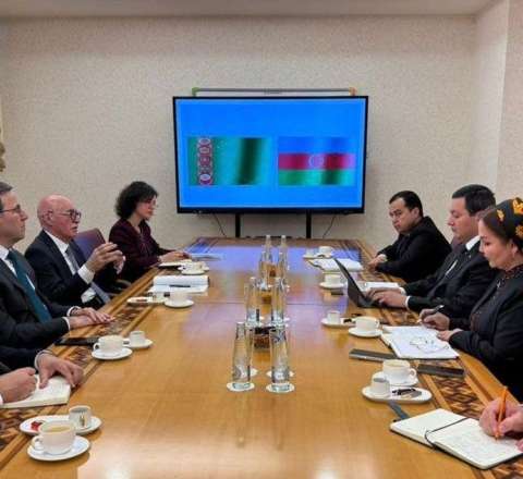 Firudin Qurbanov Türkmənistanın təhsil nazirinin müavinləri ilə görüşdü 