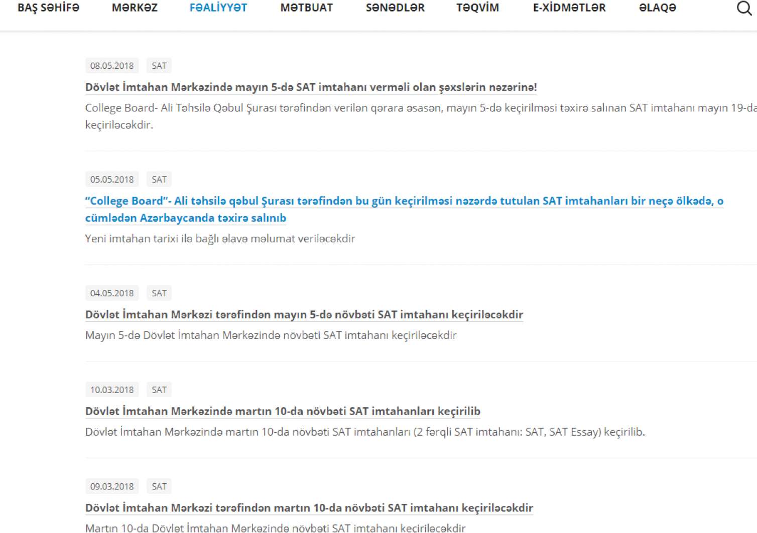 Azərbaycanda biabırçı hadisə: düzgün cavablar satılırmış! –  SAT imtahanları təxirə salındı