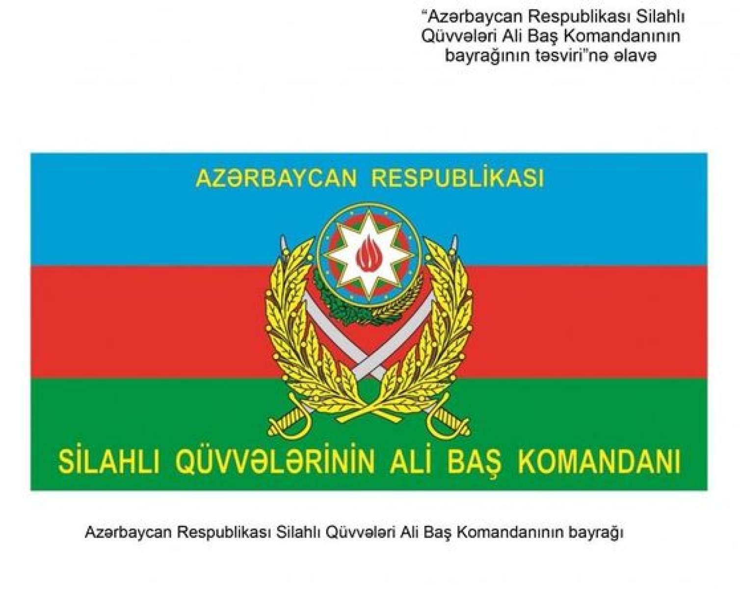 Ali Baş Komandanın bayrağı təsdiqləndi