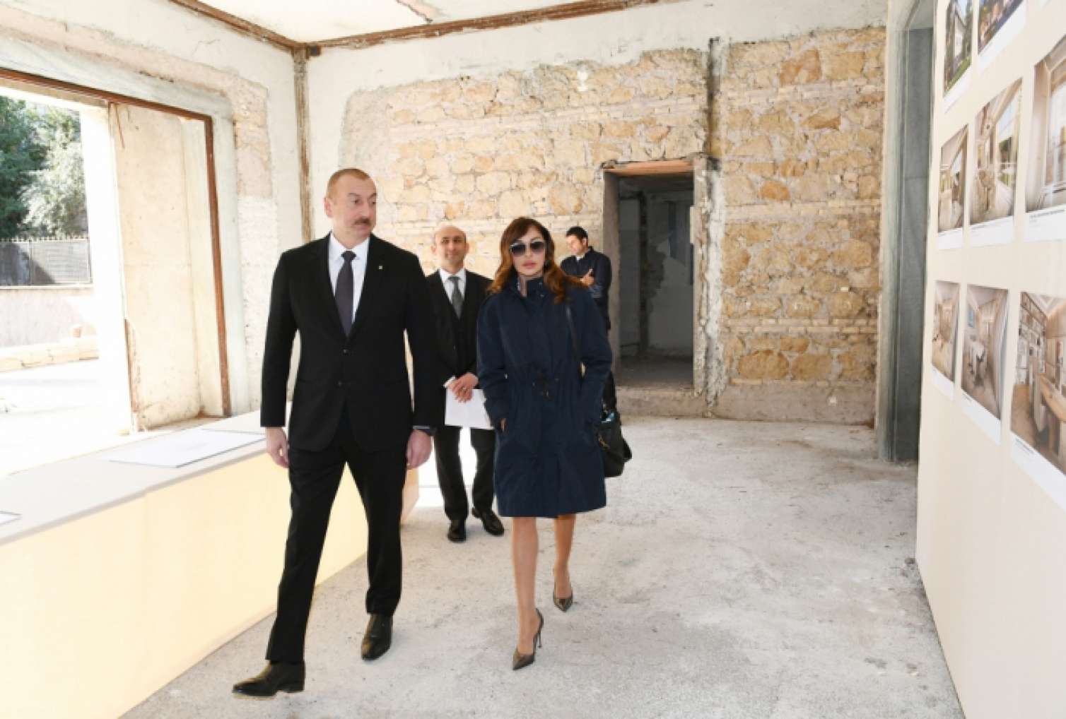 Prezident və xanımı Azərbaycan Mədəniyyət Mərkəzi üçün nəzərdə tutulan binada -  FOTOLAR