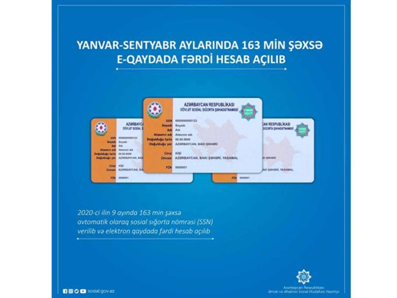 9 ayda 163 min şəxsə e-qaydada fərdi hesab açılıb 