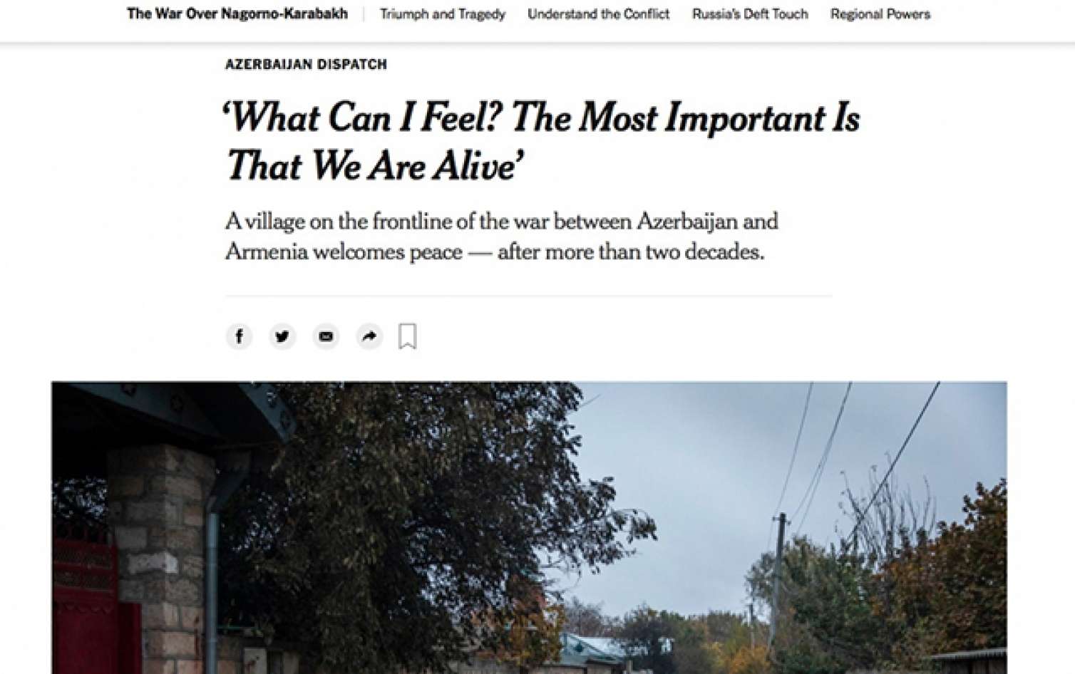 “The New York Times” Ağdamın Çıraqlı kəndindən yazdı 