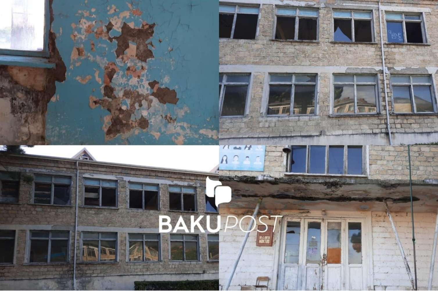 Şagirdlərin başına uçan 55 ilin məktəbi: bina niyə təmir olunmur? - FOTOLAR - VİDEO 