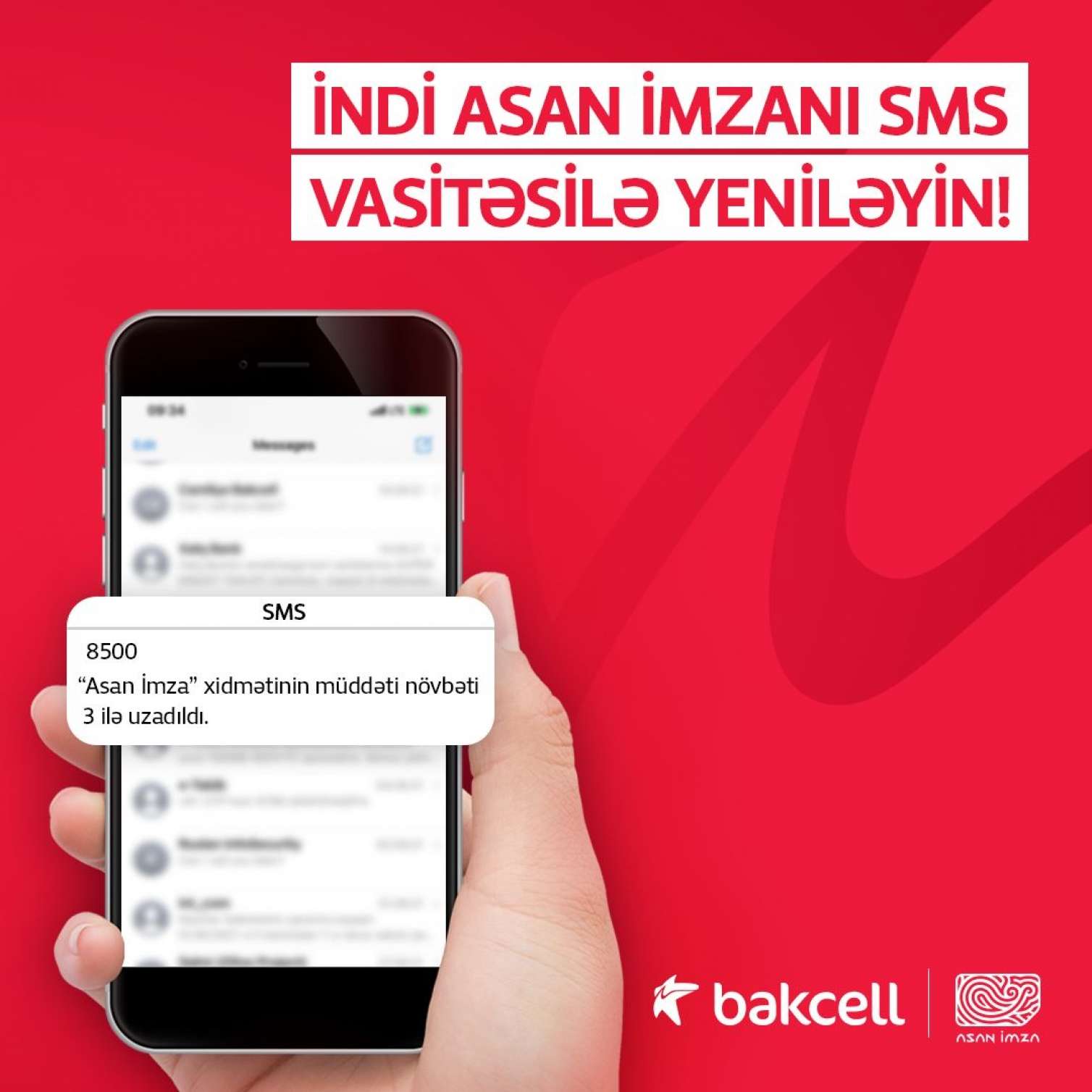 Bakcell abunəçiləri üçün “Asan İmza”nı SMS vasitəsilə yeniləmək imkanı 