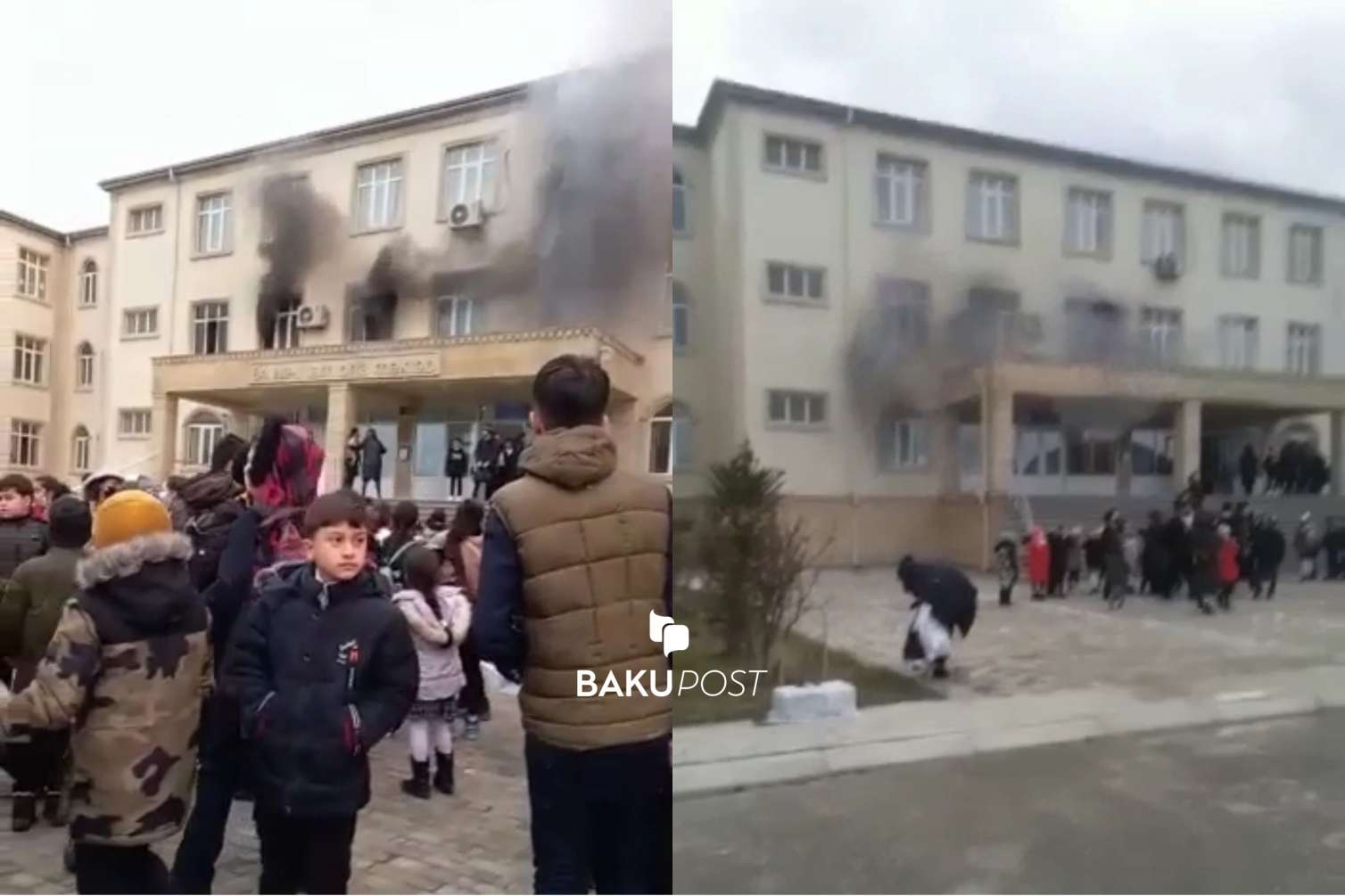 Bakıda məktəbdə yanğın: direktorun otağı külə döndü -  YENİLƏNİB - VİDEO