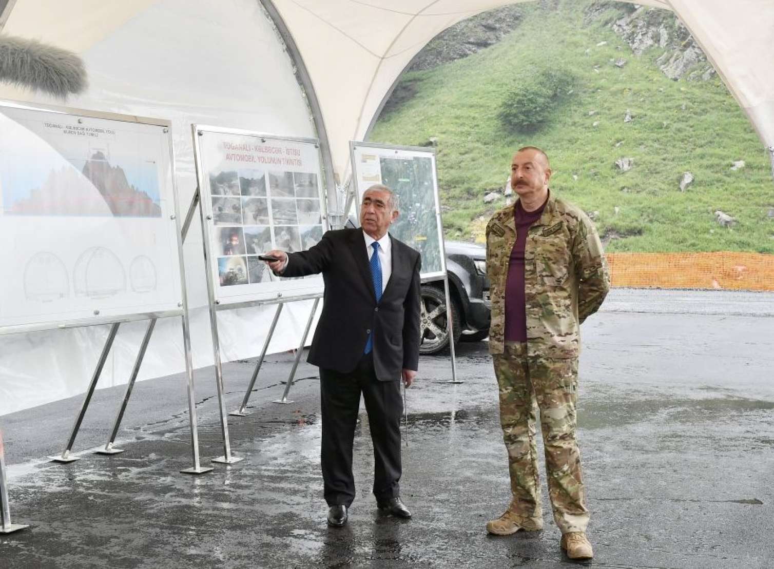 Prezident Göygöldə inşa edilən iki tunelin tikintisi ilə tanış oldu -  FOTO