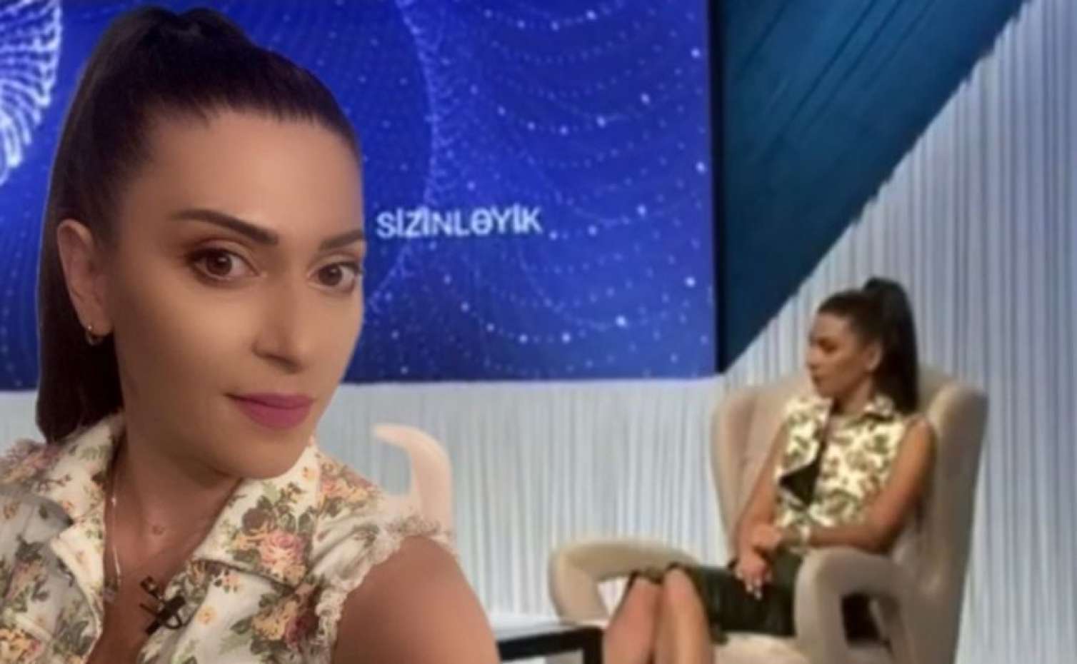 "Space TV"də canlı yayımda aparıcının halı pisləşdi - VİDEO 