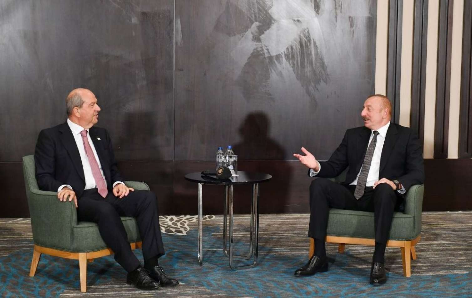 İlham Əliyev Şimali Kipr Türk Respublikasının Prezidentini qəbul etdi - FOTO 