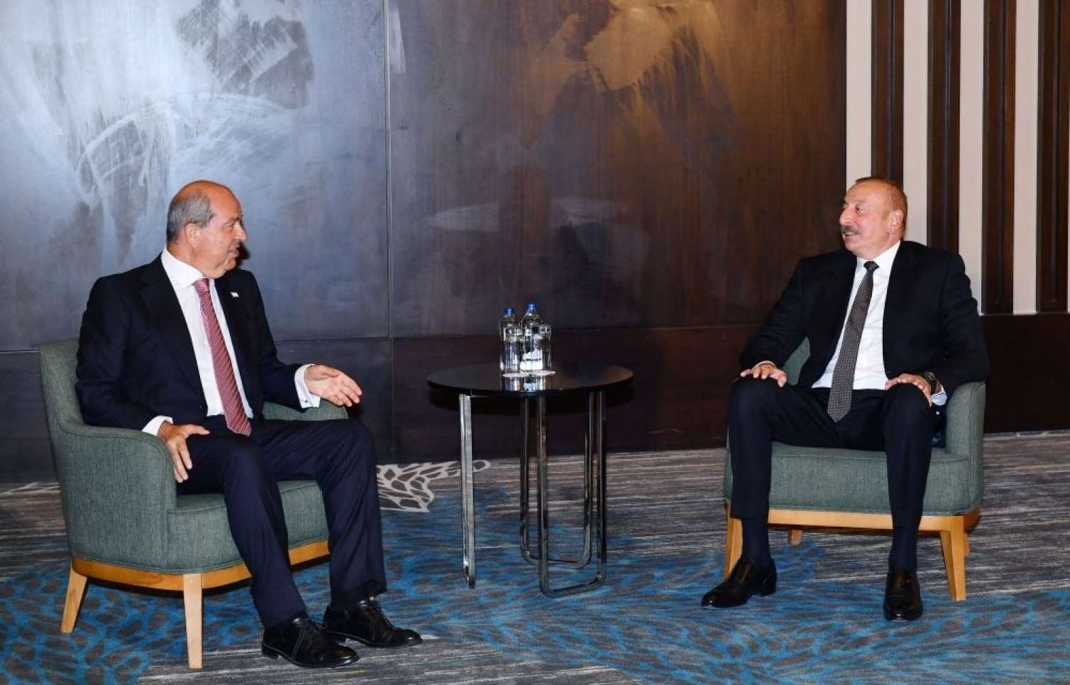 İlham Əliyev Şimali Kipr Türk Respublikasının Prezidentini qəbul etdi - FOTO 
