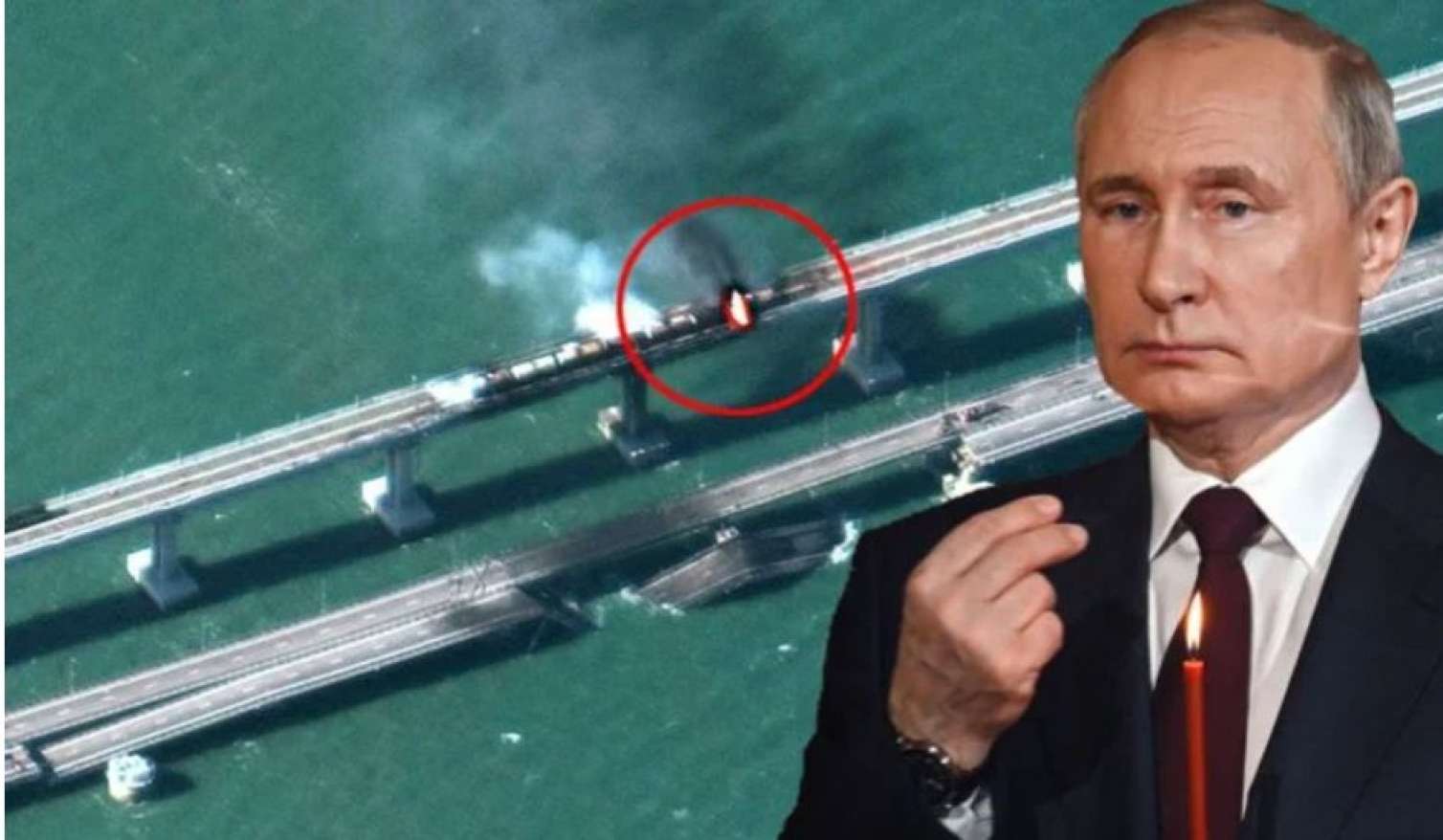 Putin Krım körpüsündə - VİDEO  
