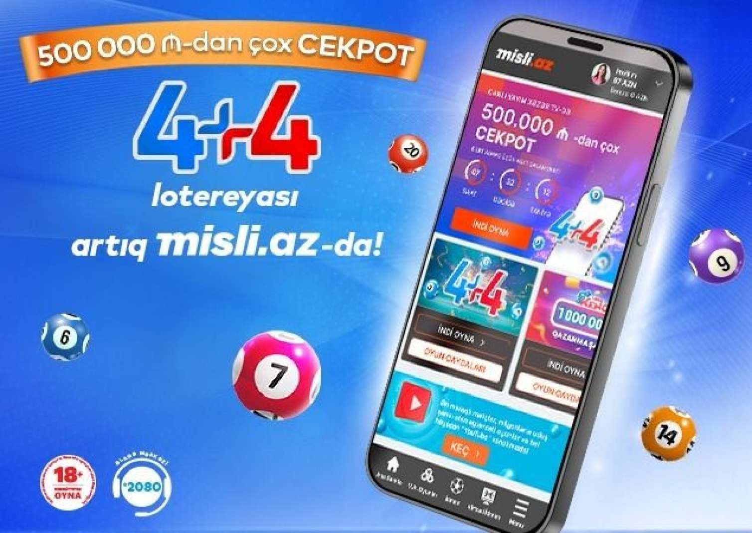 "4+4" tirajlı lotereya biletləri onlayn satışda 