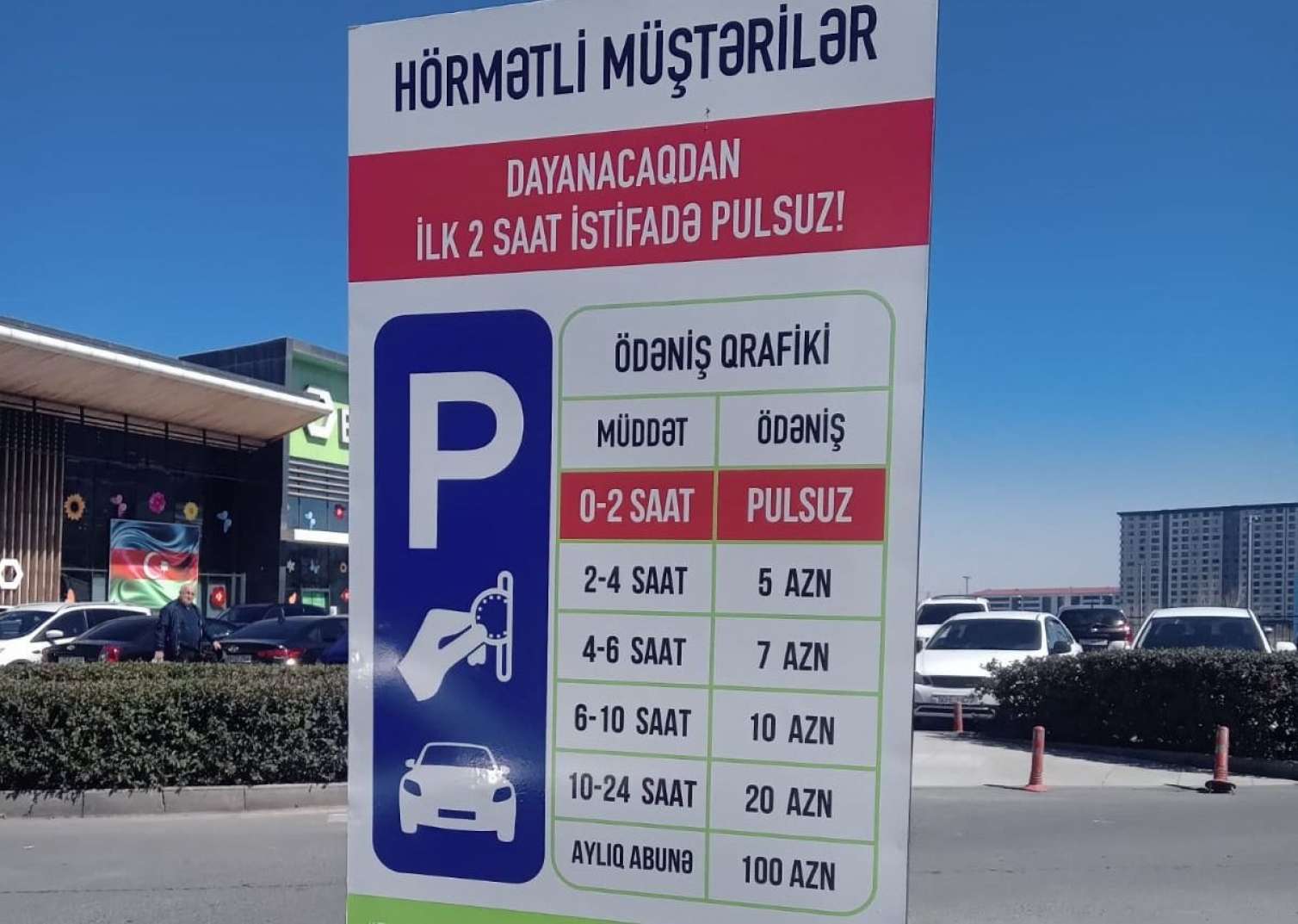 Marketlərdə parkinq pullu oldu - 100 manat... 