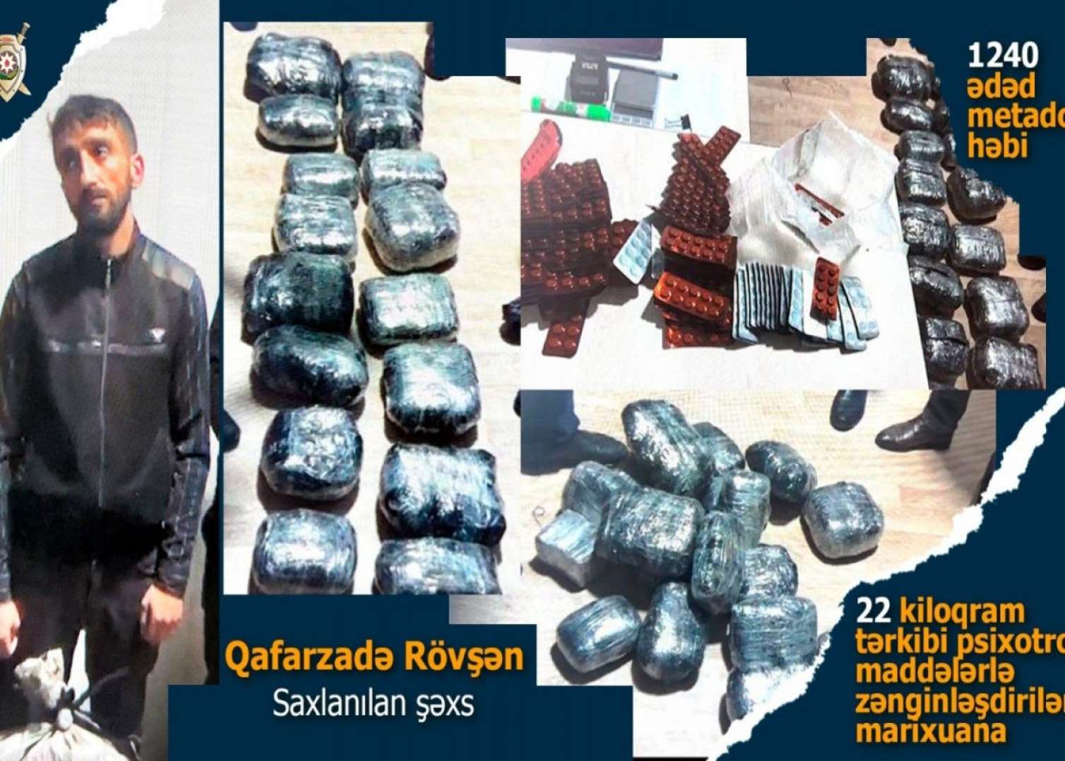 Lənkəranda narkokuryerdə 22 kq marixuana aşkarlandı 