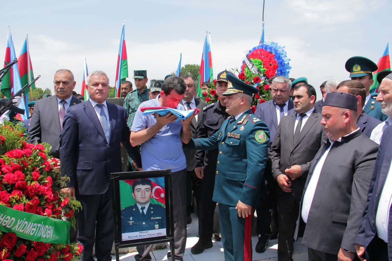 Şəhid sərhədçilərin vida mərasimi  - FOTOLAR 