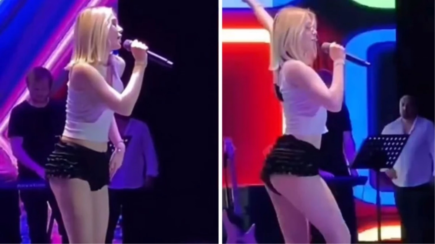 Mini şortla səhnəyə çıxdı - Tənqid olundu -  FOTO
