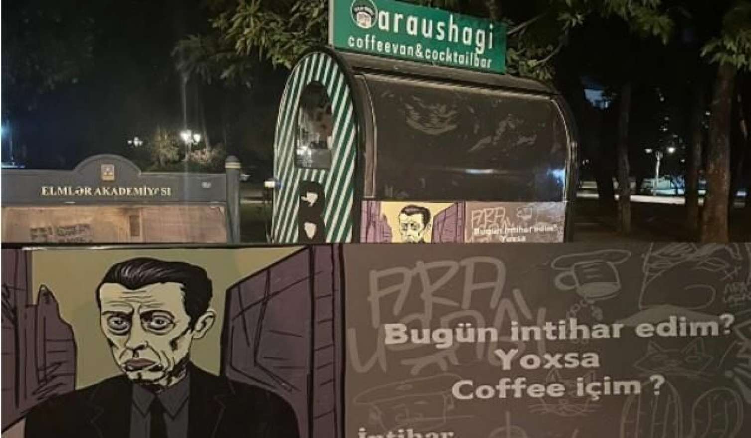 Bakıda intiharı təbliğ edərək qəhvə satırlar -  VİDEO