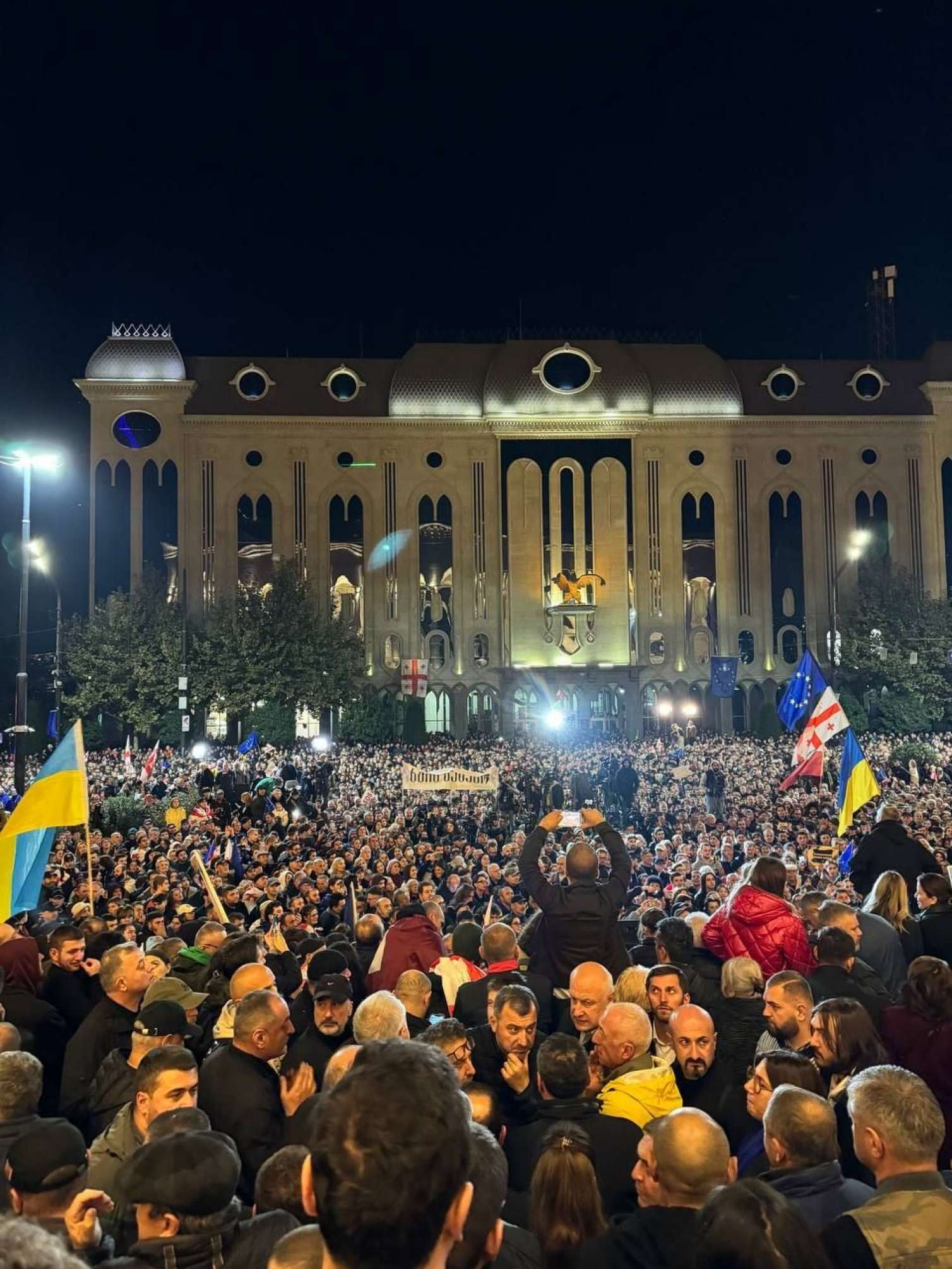 Tiflisdə mitinq başa çatdı - Etirazçıların bir qismi meydanda qaldı - FOTO+VİDEO 
