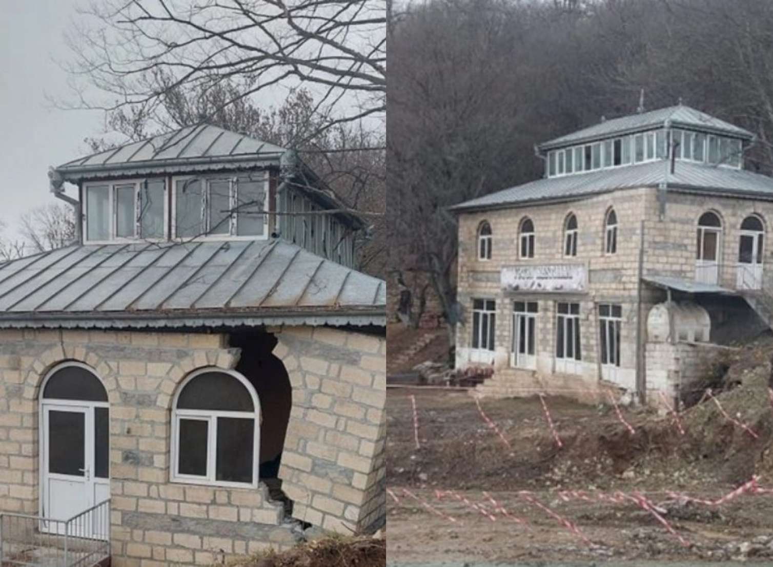 İsmayıllıda torpaq sürüşməsi evi ikiyə böldü - FOTO 
