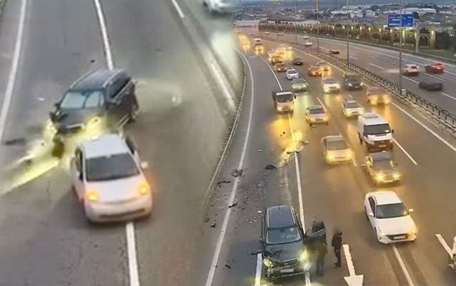  "Kia" yol kənarında  dayanan "Toyota Prius"a ÇIRPILDI - VİDEO  