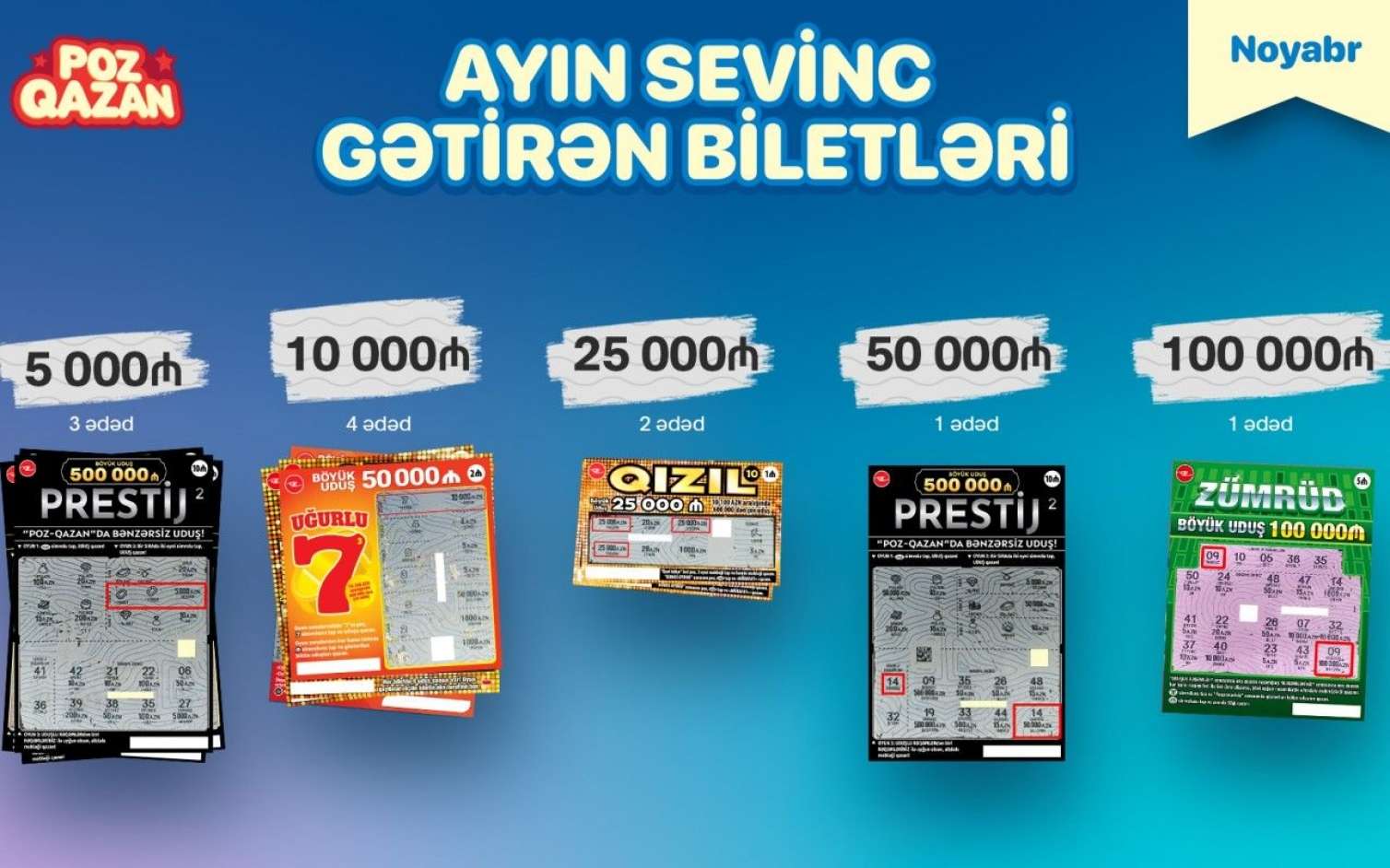 "Poz-Qazan”da noyabrda 11 böyük uduş qazanılıb - FOTOLAR 