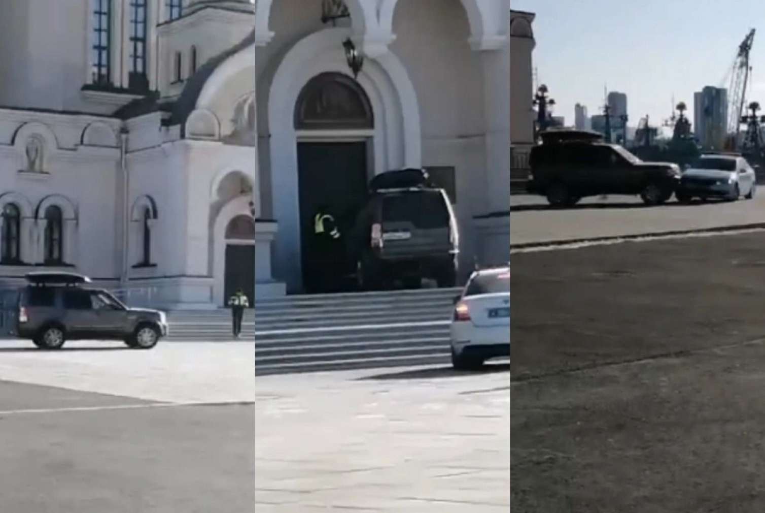 Oğurladığı maşını məbədə sürdü: Qarşısına çıxan avtomobilləri əzdi - VİDEO 