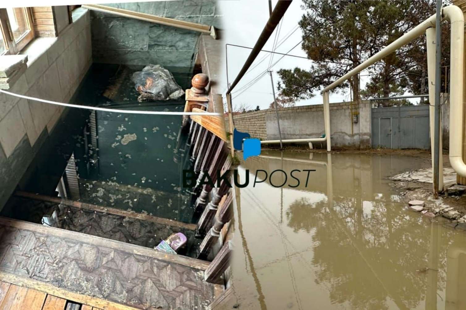 Mərdəkanda çirkab suları evlərə dolur -  Sakinlər PA rəhbərinə müraciət etdi - FOTO