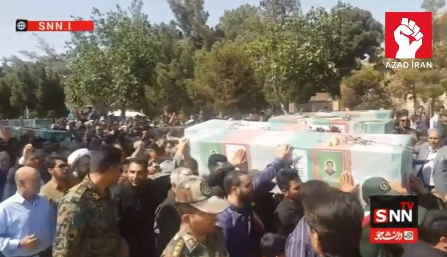 Öldürülmüş SEPAH zabitləri ilə vida mərasimi keçirilir - VİDEO 