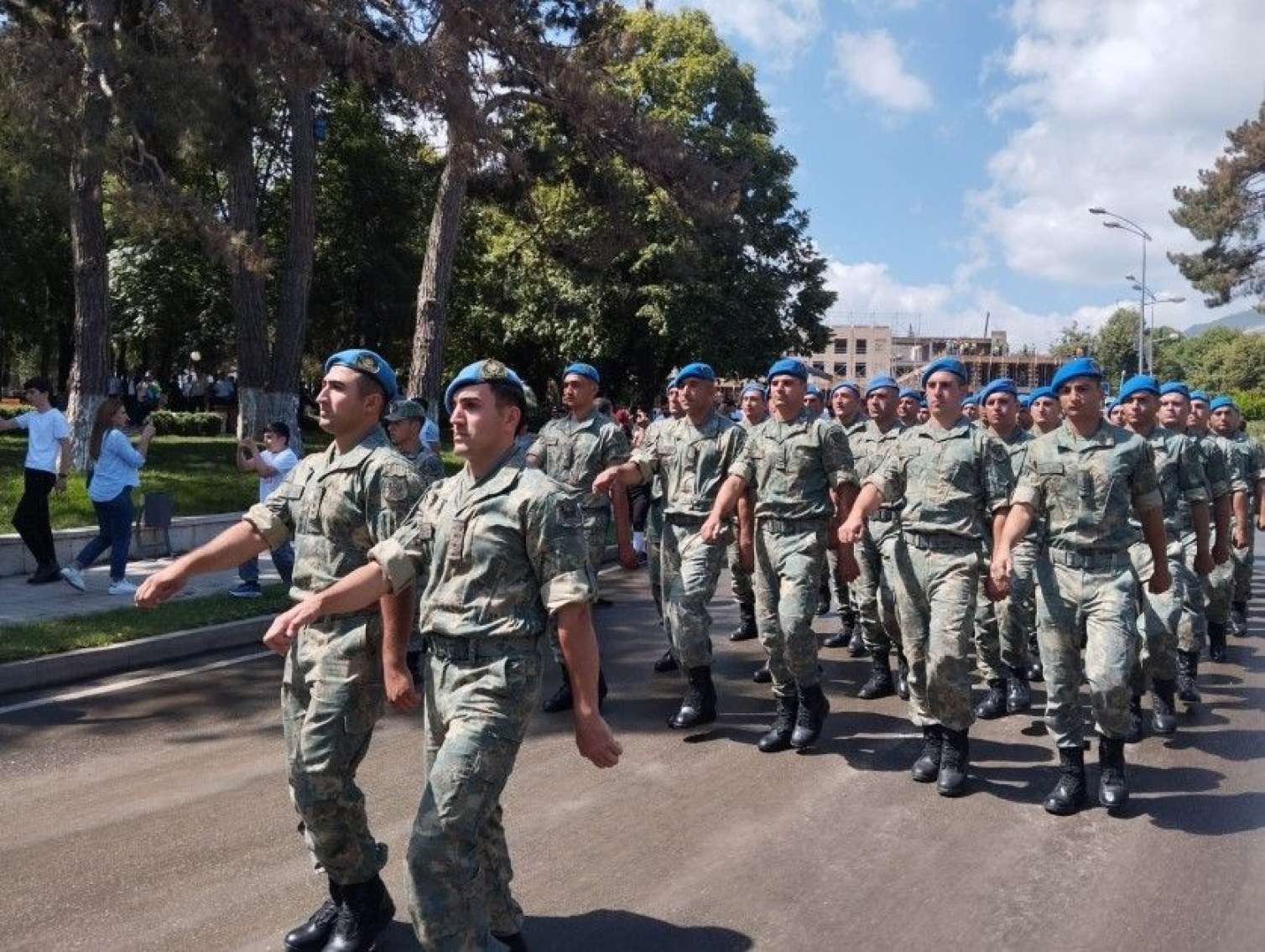 Xankəndidə hərbçilərin yürüşü təşkil olundu -  FOTO