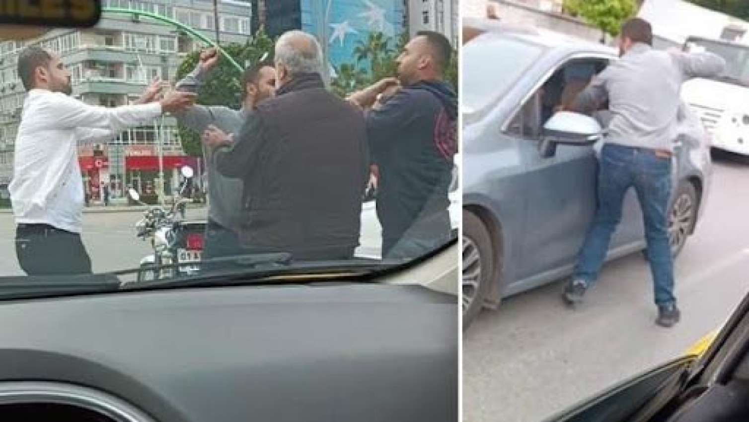 Sürücü qəfil manevr etdiyinə görə vəhşicəsinə döyüldü  