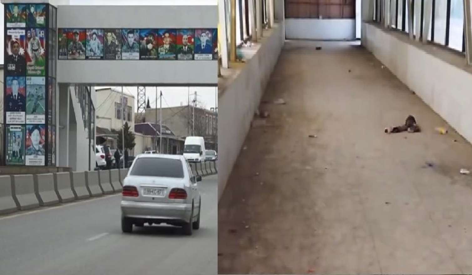 Şəhidlərin şəkilləri olan keçiddə biabırçılıq...  -  VİDEO