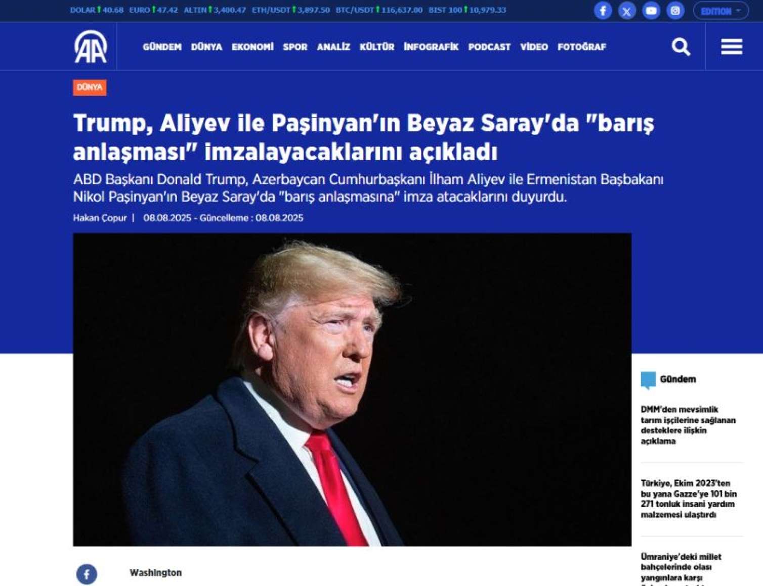 Əliyev və Paşinyanın Vaşinqton görüşü dünya mediasında - FOTO 
