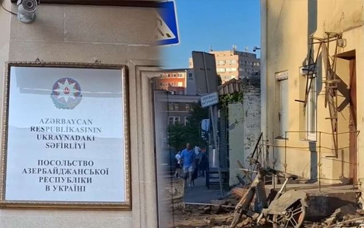 Rusiyanın raket zərbəsindən sonra səfirliyimizdən GÖRÜNTÜLƏR 