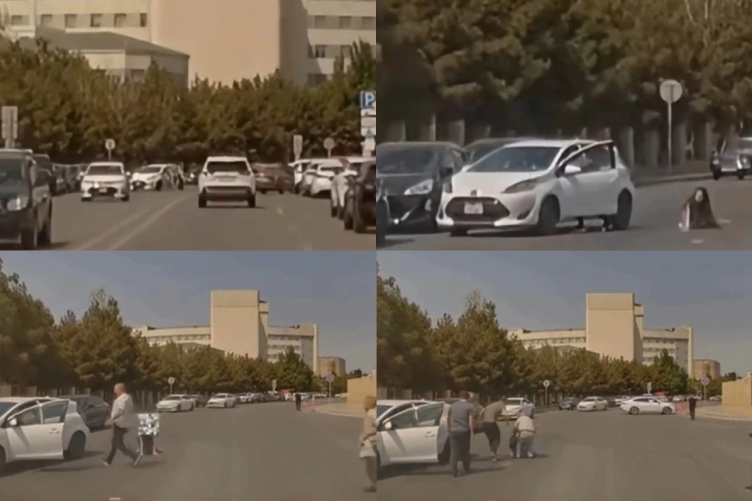 Bakıda piyadanı vuran sürücü DÖYÜLDÜ - VİDEO