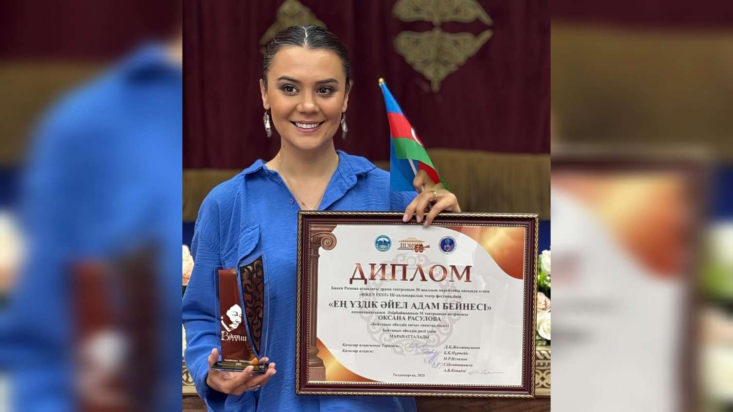 Oksana Rəsulova Qazaxıstanda mükafata layiq görüldü - VİDEO