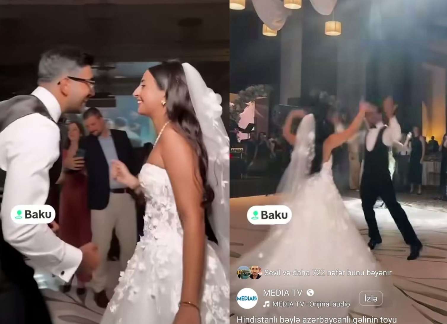 Hindistanlı bəylə azərbaycanlı gəlinin rəqsi gündəm oldu - VİDEO 