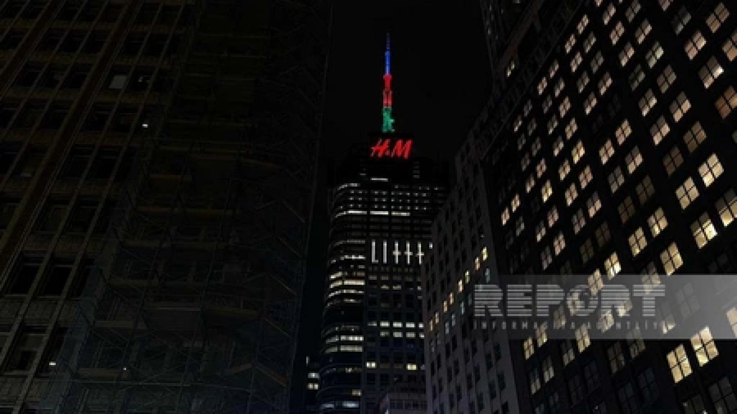 Nyu-York göydələnləri Azərbaycan bayrağı ilə işıqlandırıldı - FOTO