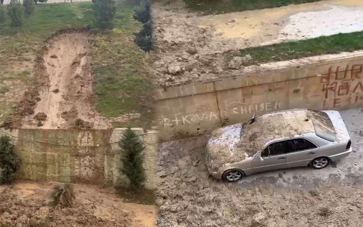 Əhmədlidə torpaq sürüşməsi – VİDEO 