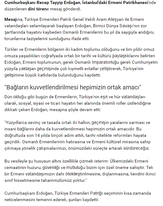  - “Türklər və ermənilər...” Erdoğandan ermənilərlə bağlı ŞOK mesaj