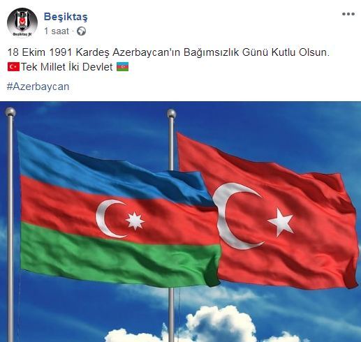 “Beşiktaş” Azərbaycanı təbrik etdi -  FOTO
