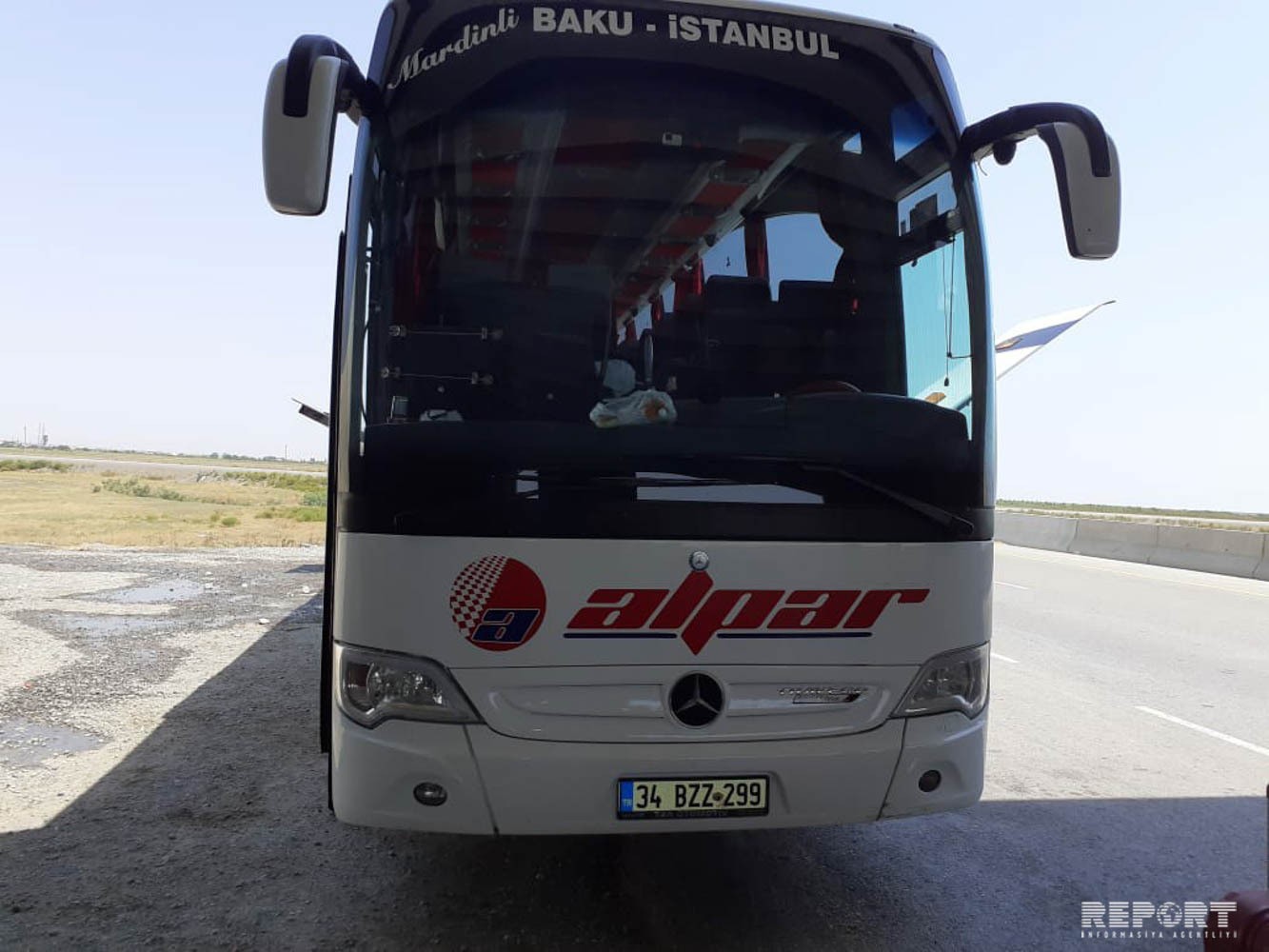 Bakıdan İstanbula gedən sərnişin avtobusunda yanğın -  FOTOLAR