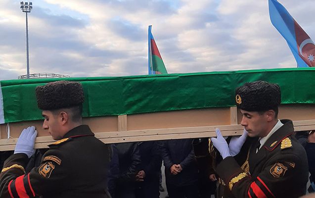 Şəhidin nəşi Naxçıvana çatdırıldı -  FOTOLAR