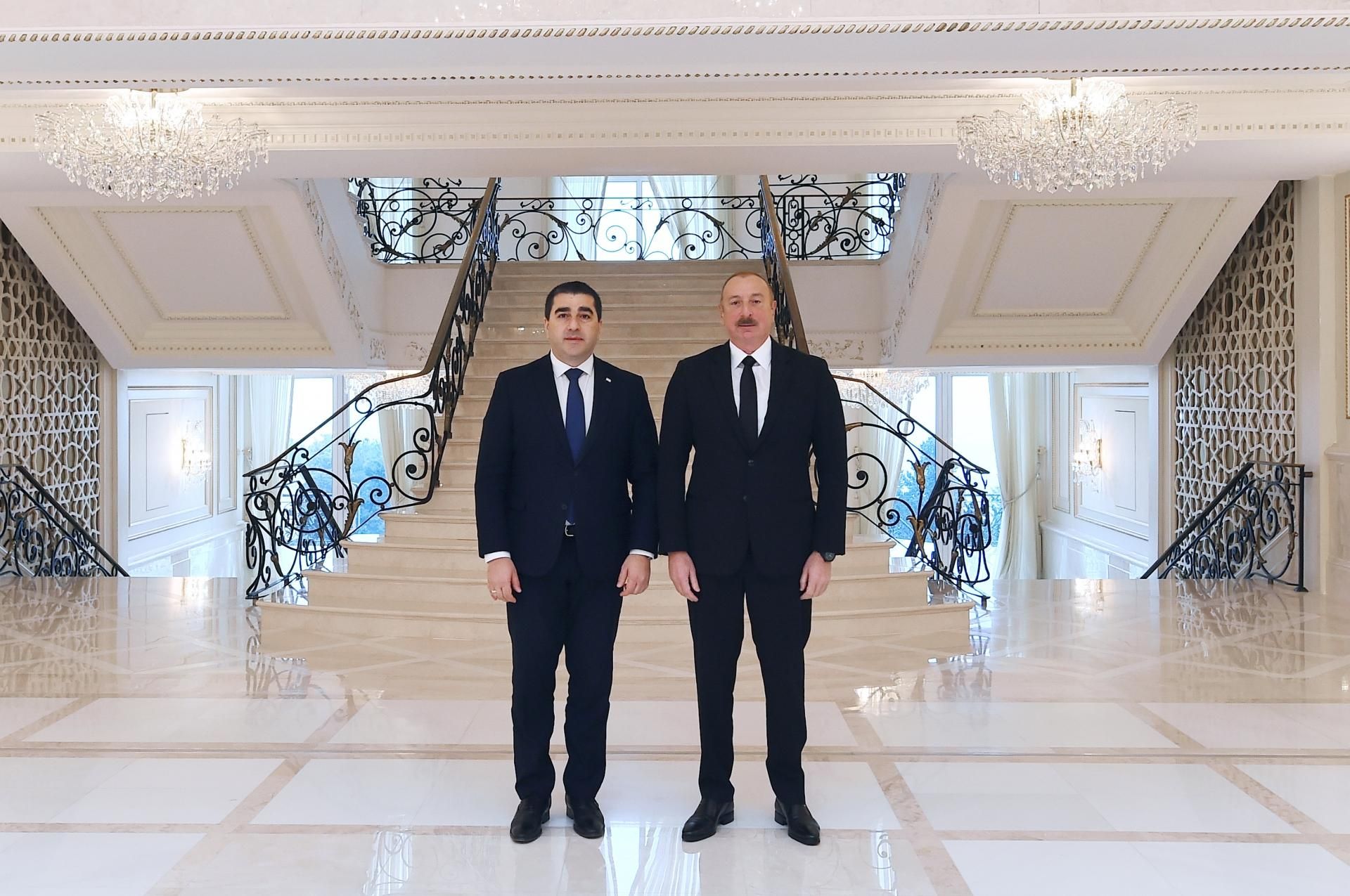 İlham Əliyev Gürcüstan parlamenti sədrini qəbul etdi -  FOTO