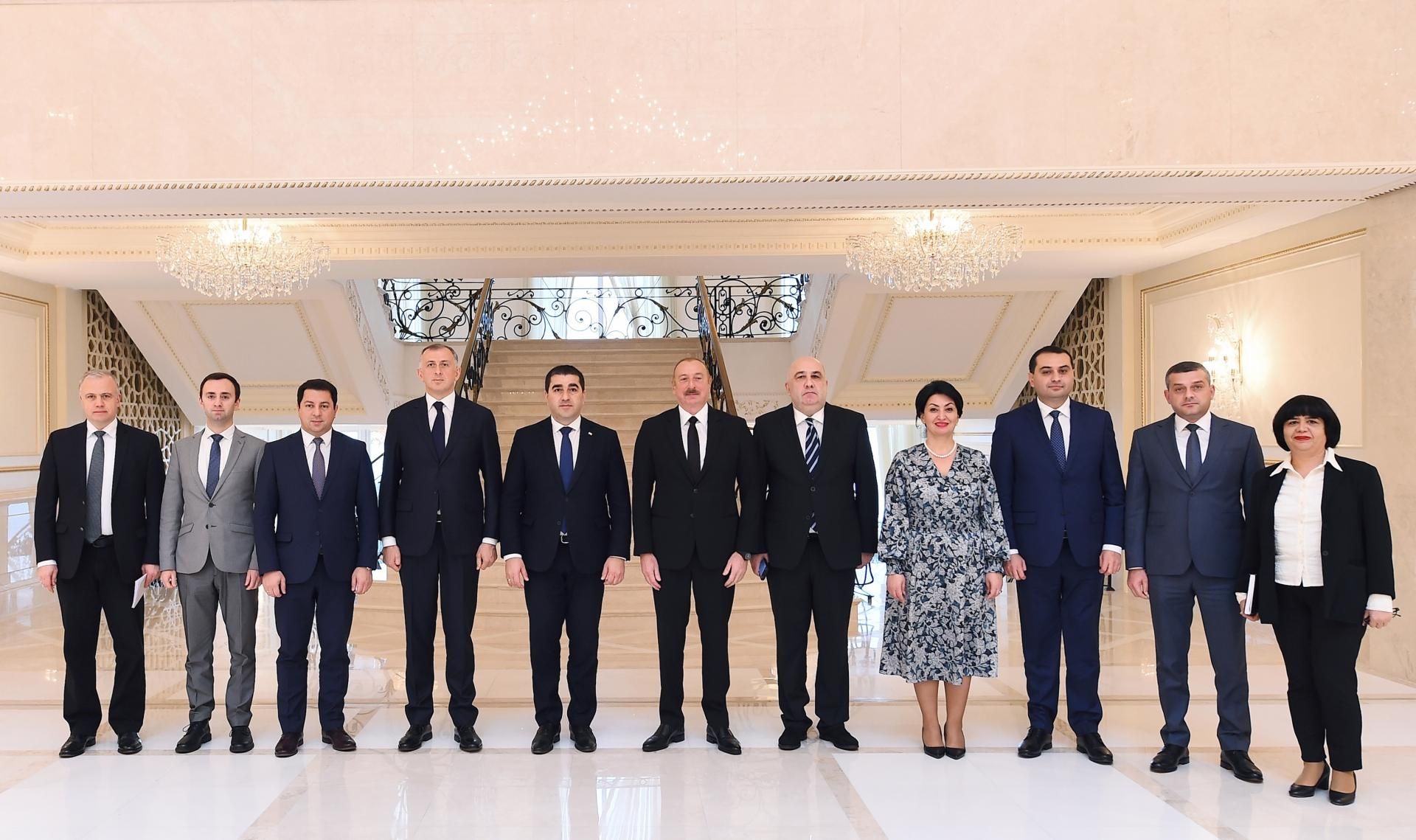 İlham Əliyev Gürcüstan parlamenti sədrini qəbul etdi -  FOTO