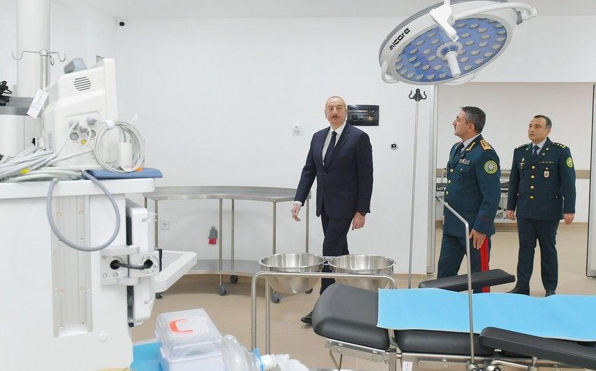 Prezident DSX-nin yeni hərbi hospital kompleksinin açılışında -  Yenilənib-FOTO