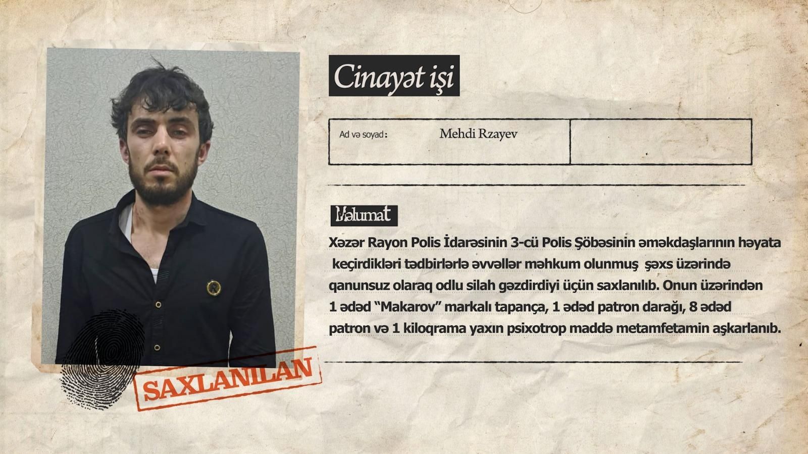 Binədə üzərində silah gəzdirən şəxs saxlanıldı -  VİDEO