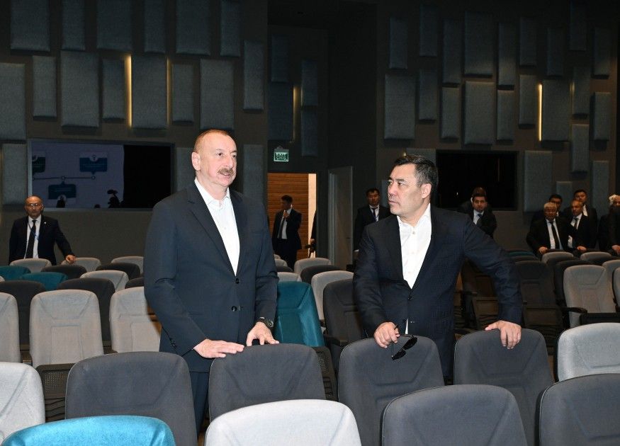 Azərbaycan və Qırğızıstan prezidentləri Ağdam Konfrans Mərkəzi ilə tanış oldular - FOTOLAR 