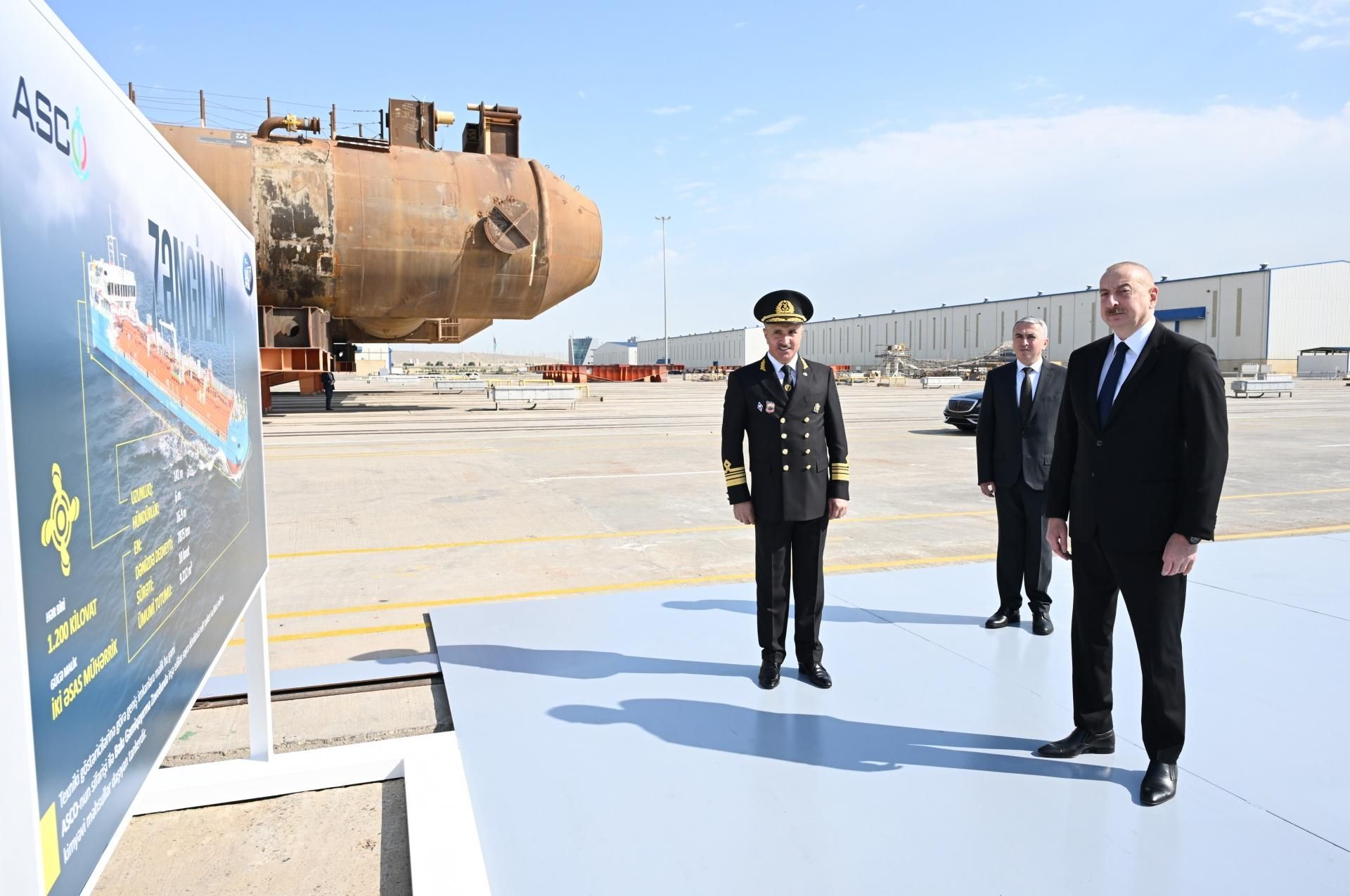 İlham Əliyev “Zəngilan” tankerinin istismara verilməsi mərasimində -  Yenilənib-FOTO